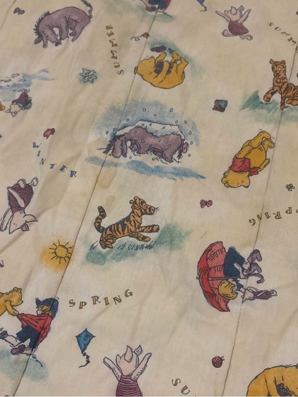 Vintage 1997 Winnie Pooh Four Seasons Comforter Twin Disney Classic RARE Read! - Picture 3 of 7